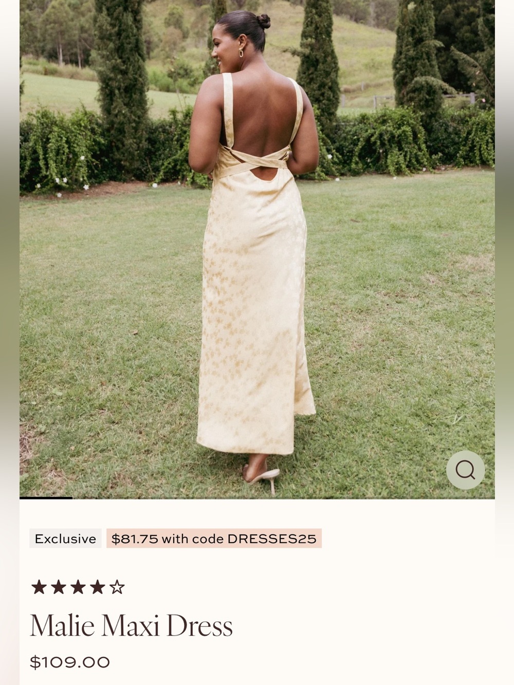 Petal & Pup Gold Satin Maxi Dress